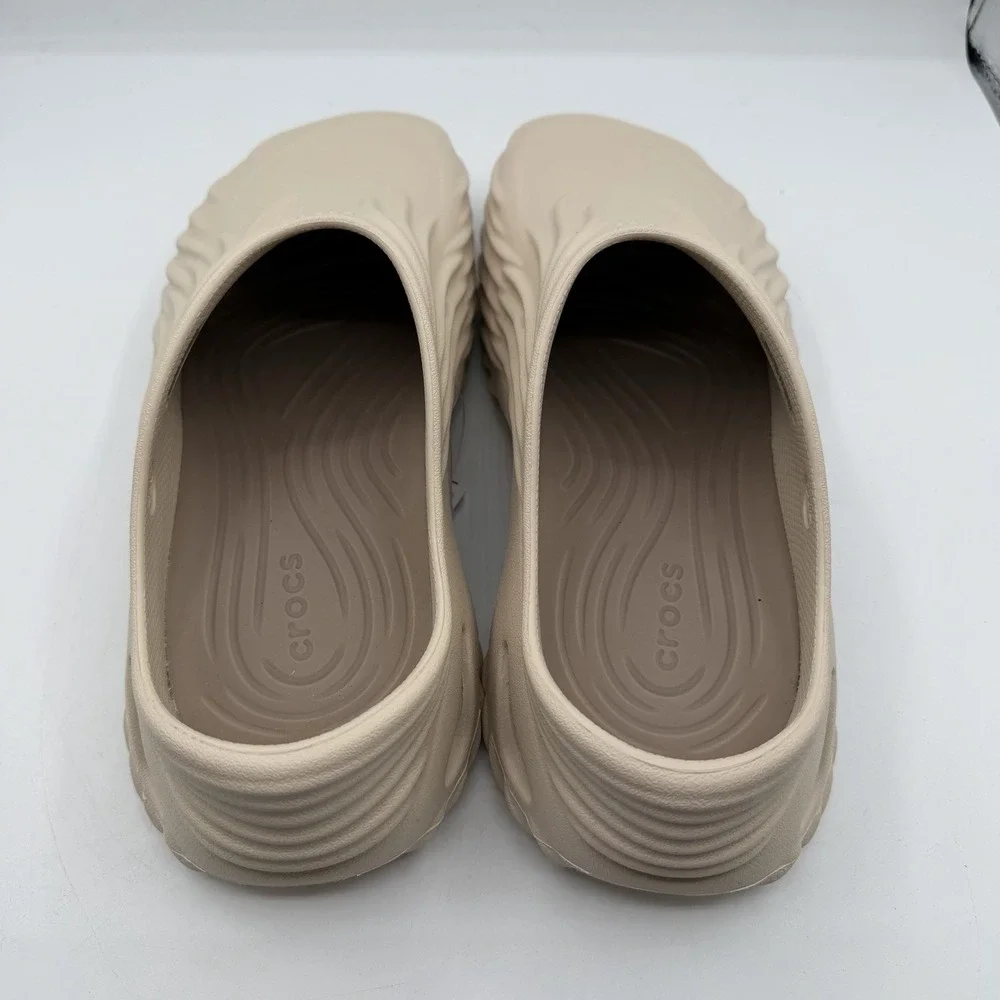 Crocs Echo Wave Clogs Mens 10 Womens 12 Almond Tint Beige Brown Slip On‎ Shoes